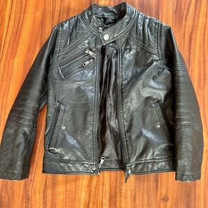Boys size 8 Urban Republic Black Faux Leather Jacket